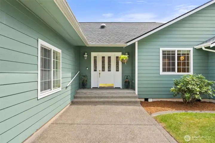 Covered front porch entry welcomes you home