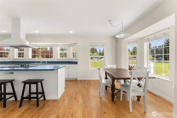 Enjoy bar seating and a bright breakfast nook with plenty of natural light