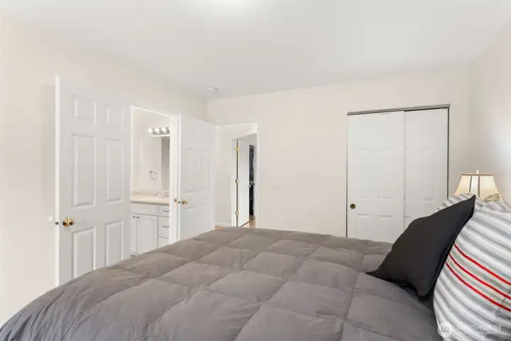 Bedroom has direct access to Jack-and-Jill bathroom