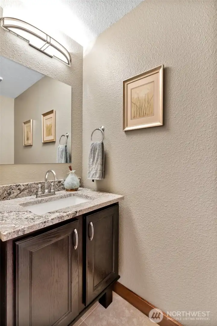 half bath off family room