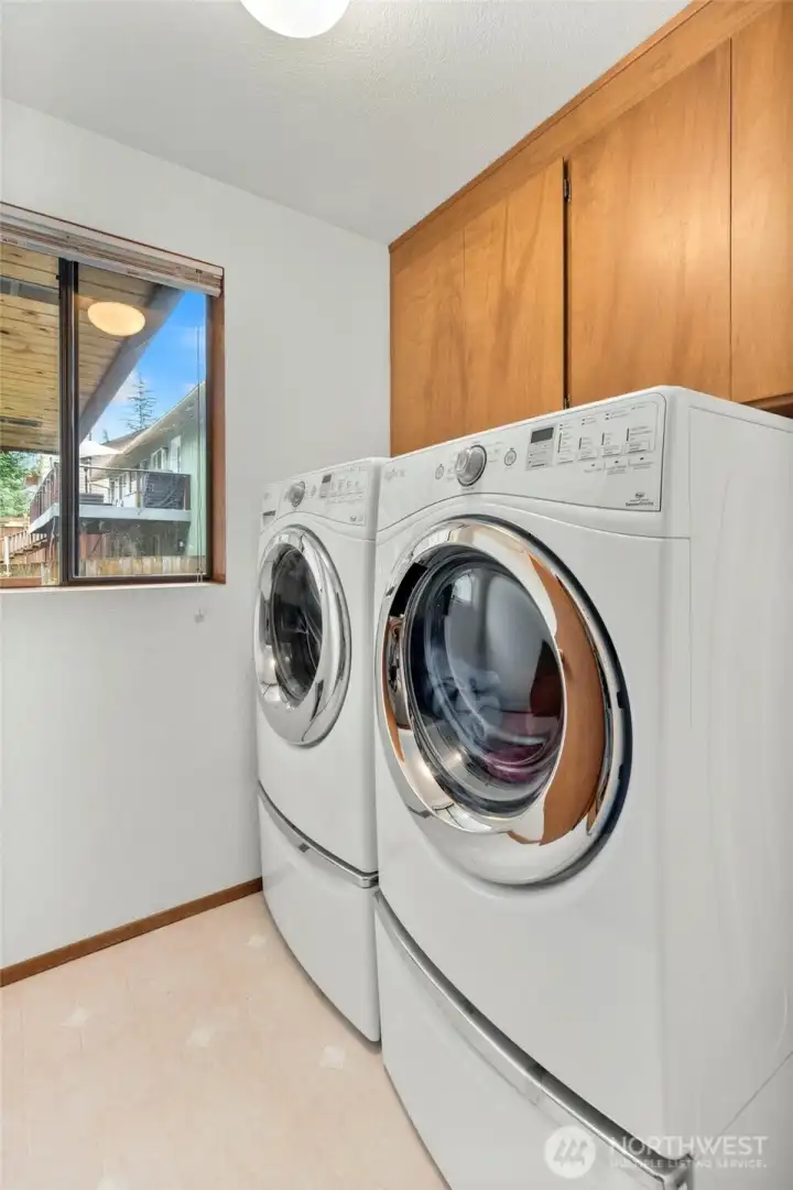Laundry room on same level as garage and family room