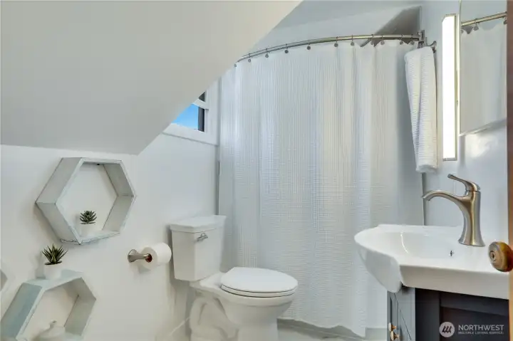 Remodeled bath up is now a full bath!