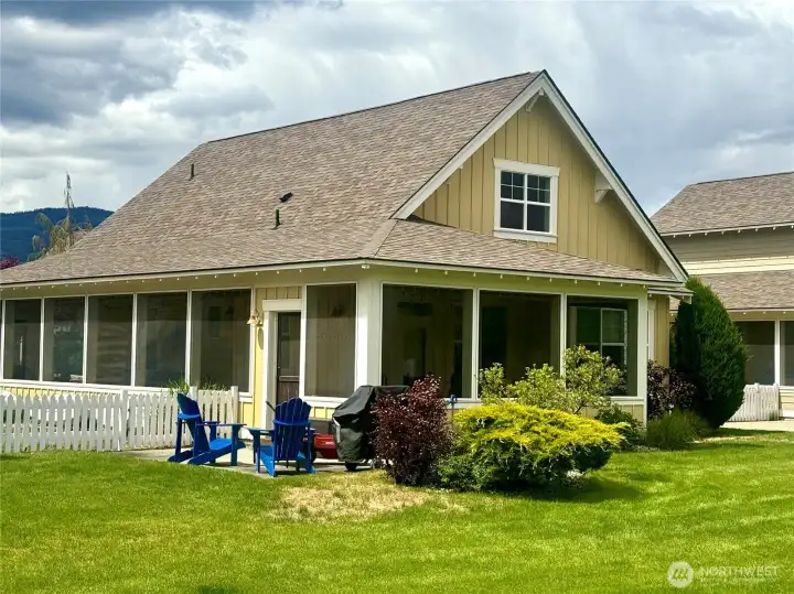 Veranda opens onto this patio with Barbeque.