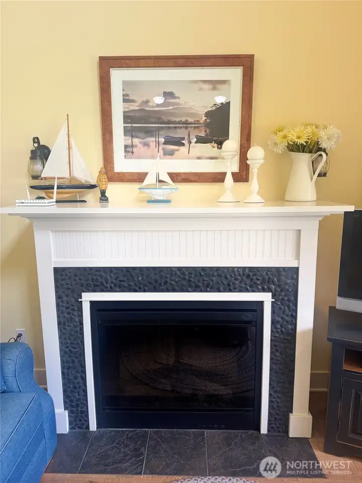 Electric fireplace.