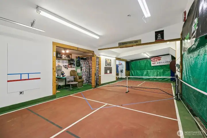 The sencond shop has an indoor pickleball court practice facility and weight room. The sencond shop has an indoor pickleball court practice facility and weight room.