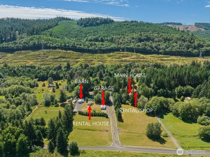 Overhead view of property with marks over the shops and dwellings. Overhead view of property with marks over the shops and dwellings.