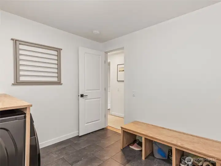 Mudroom off the garage Mudroom off the garage
