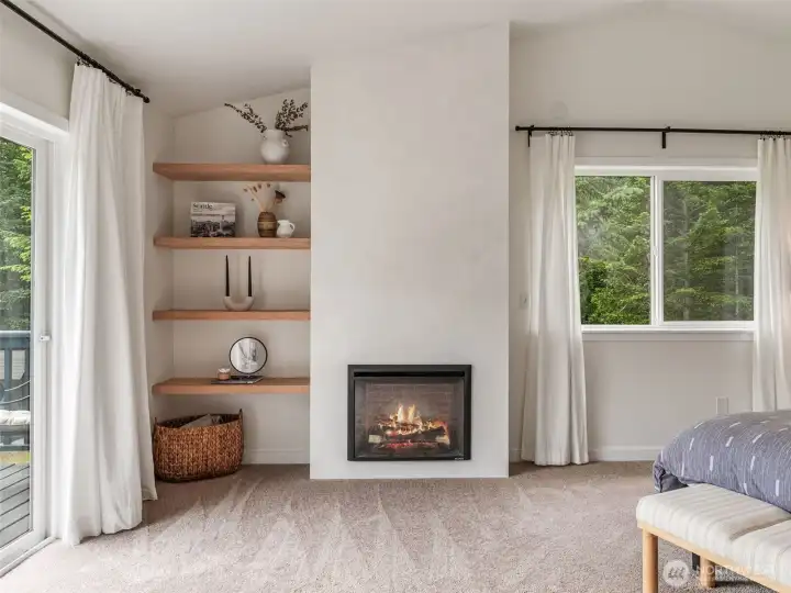 Electric fireplace in primary bedroom Electric fireplace in primary bedroom