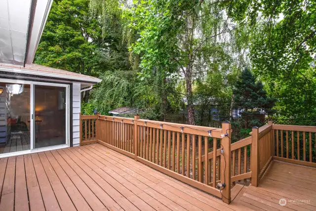 Spacious back deck - slider from primary