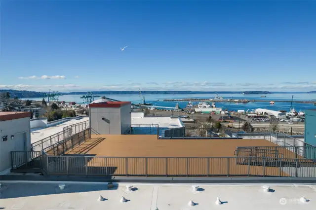 Spacious rooftop deck.