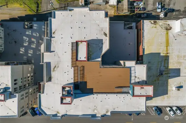 Spacious rooftop deck.