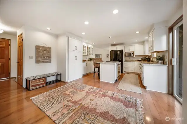 This home’s layout has ample room for an informal eating area off the kitchen. It also has an option for expanding your family room.