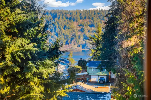 What a lovely view from the oversized Trex deck, featuring stunning water vistas!