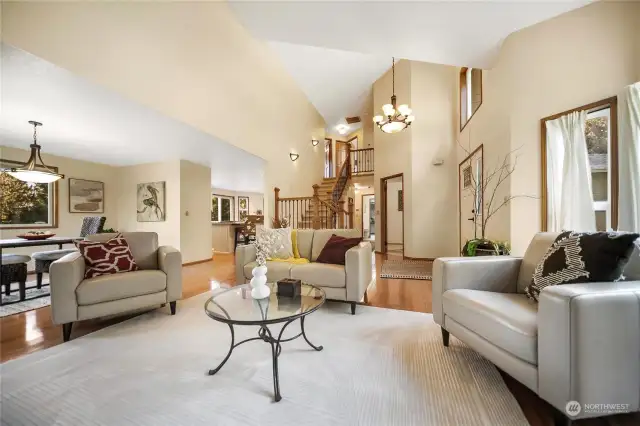 Living room showing grand foyer.