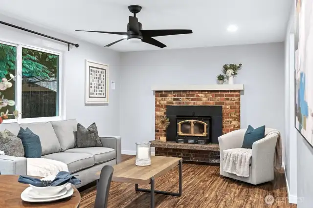 Comfort space! When winter comes around you'll love the wood burning stove.