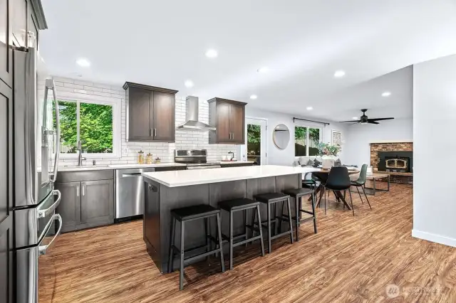 The perfect combination of open concept spaces while still having some separation.