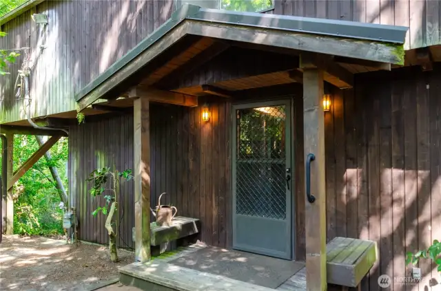 Front entrance from the street, though very hidden from the street.