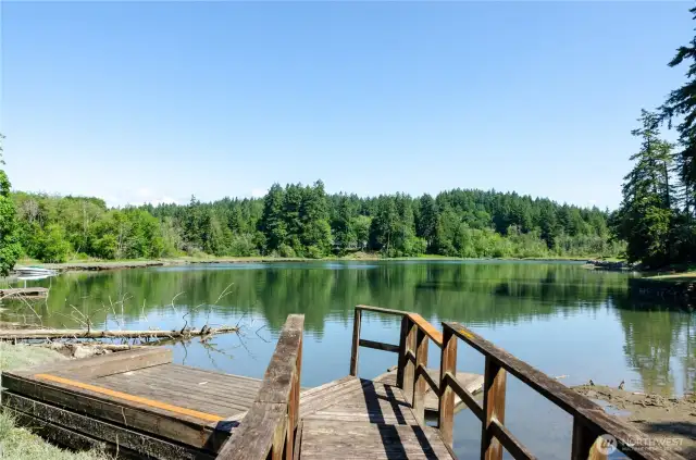 Boardwalk access to your private waterfront, float/dock.