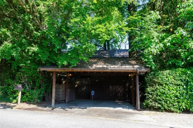 Carport as seen from the street.