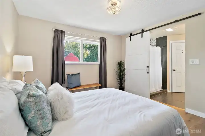 Primary bedroom looking into lovely ensuite