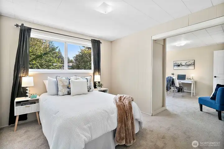 Upstairs bedroom looking into office/den (possible 5th bedroom?)
