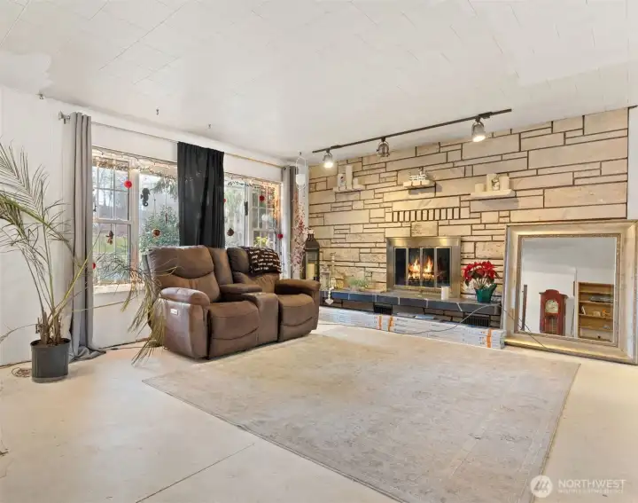 Living room with large FP Living room with large FP