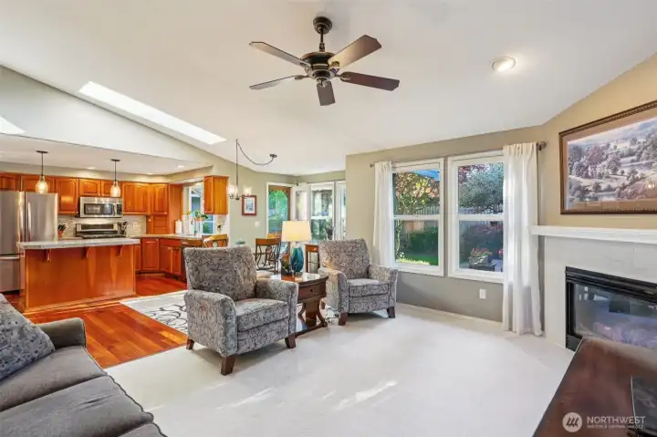 So many windows in this open floorplan brings in the natural light year-round.