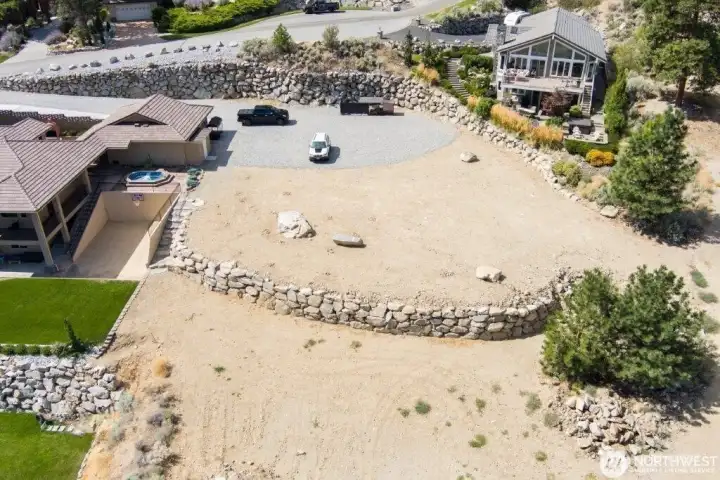 Aerial view of the lot.