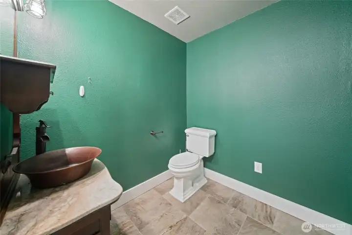 Lower level half bath.