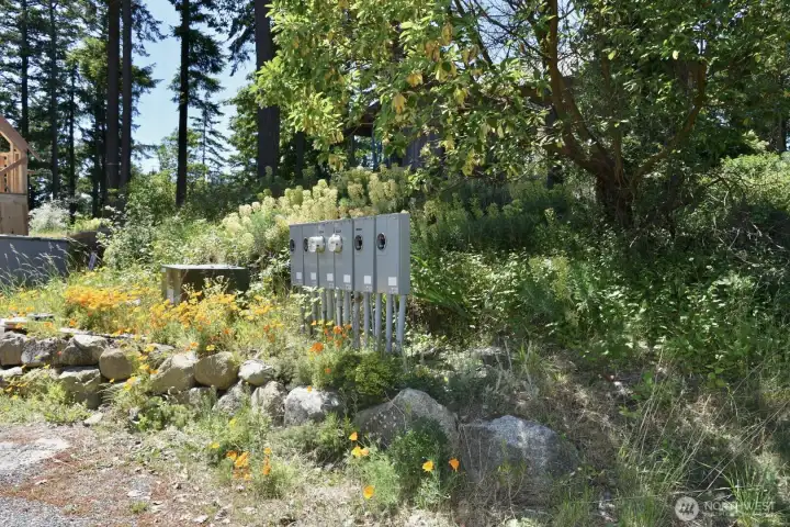 Utilities are stubbed out at the property line; including fiber optic, power, water, sewer.
