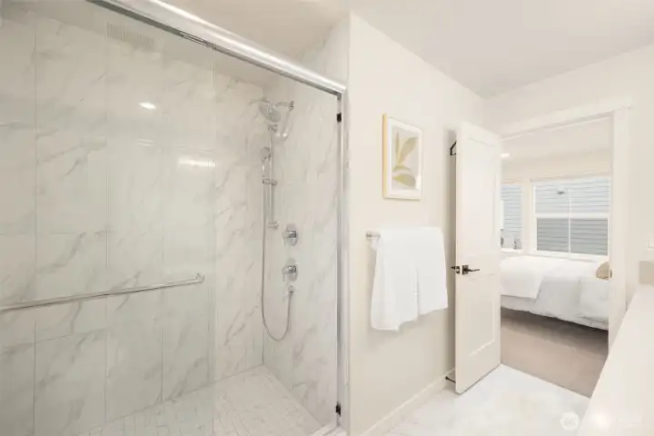 Large ceramic walk-in shower. Large ceramic walk-in shower.