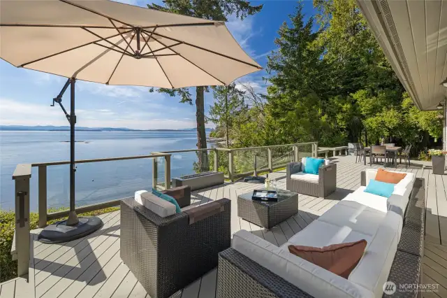 Deck view or Haro Strait, Vancouver Island and the Canadian Gulf Islands