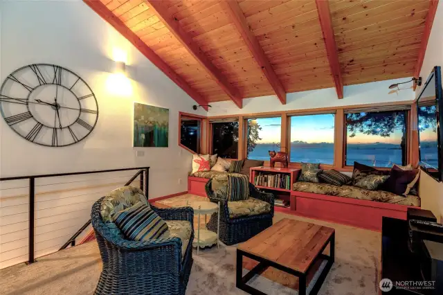 Upstairs loft with window seat