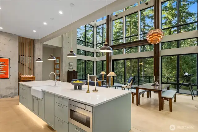 Stunning views from all angles in this architectural masterpiece.