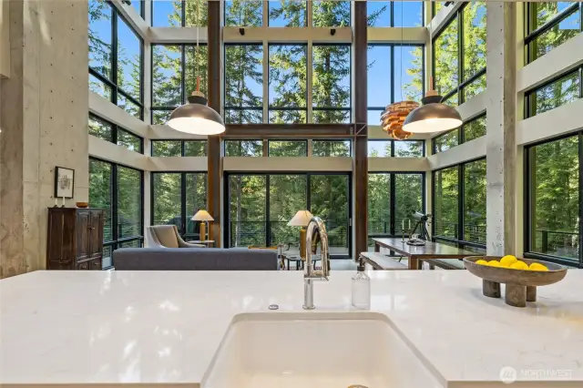 Standing at the sink would never get old with stunning views surrounding!
