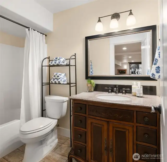 Full bath also on the lower level.