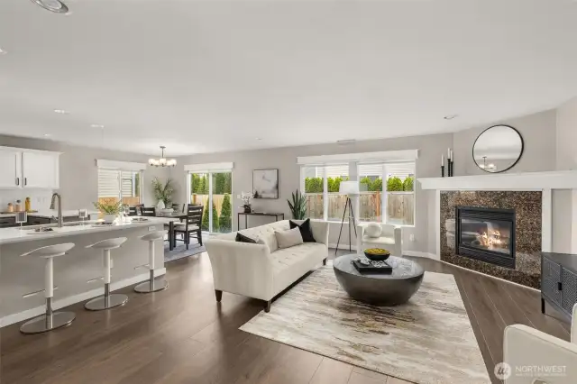 As soon as you enter, the expansive living room greets you from the foyer.