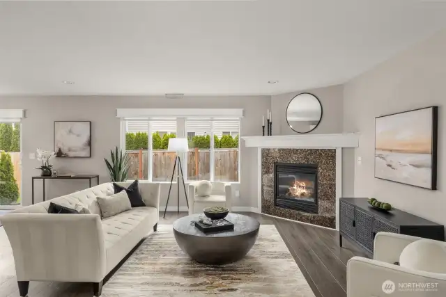 Large living room that is always awash with light.