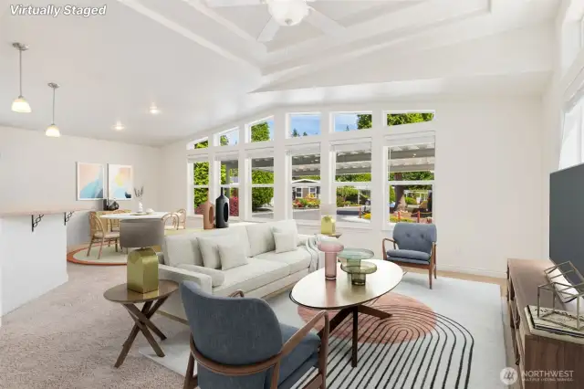 *Virtually Staged*  Large living room with tons of natural light!