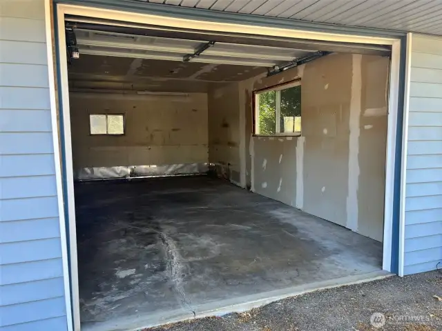 Oversized one car attached garage.