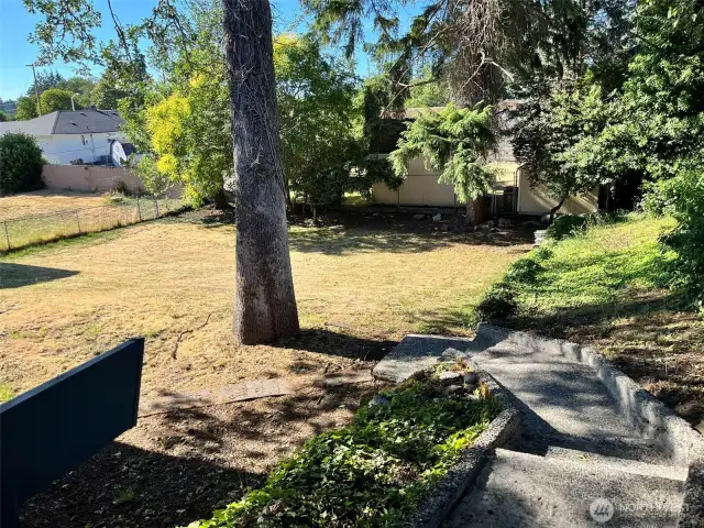 Concrete stairs to back yard.