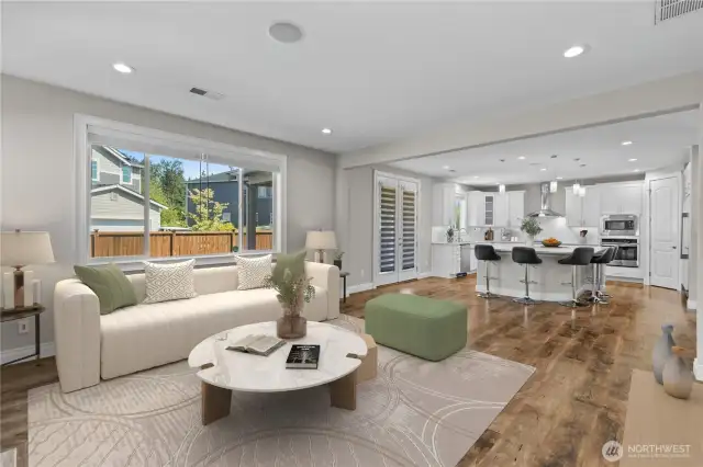*Virtually Staged* Living Room and Kitchen.