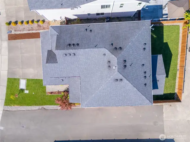 Overhead View of the Home and Lot.