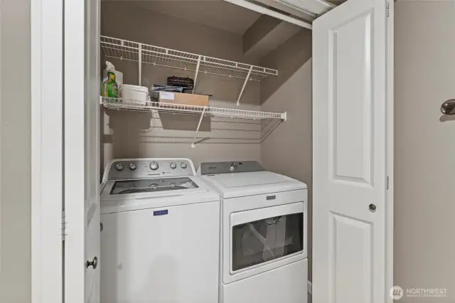 Laundry closet in the hall bathroom