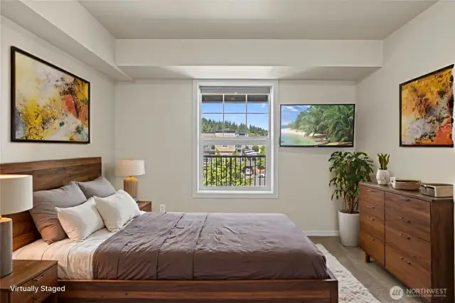Virtually staged bedroom 1