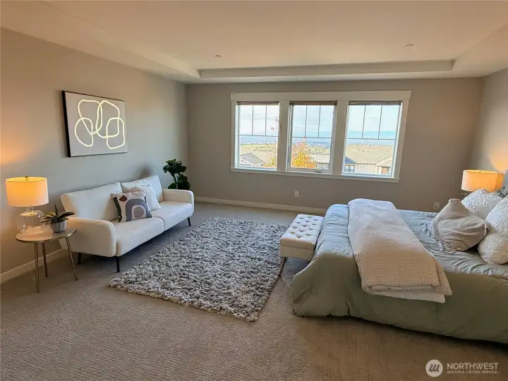 Gorgeous Main Suite with large walk-in closet, and luxurious en suite spa like bathroom.