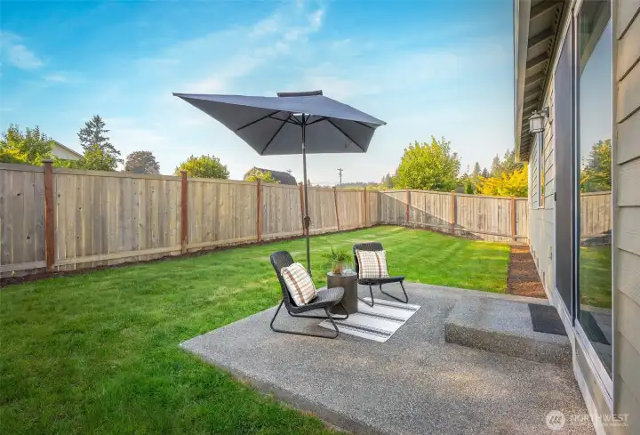 Patio on backyard for entertaining or grilling