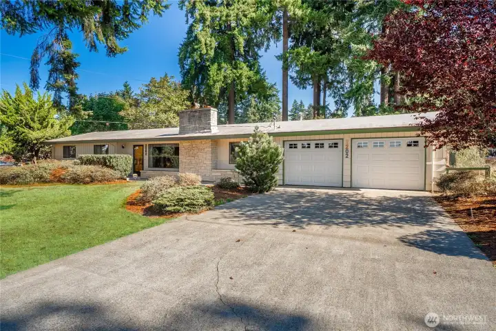 2 Car Garage with double doors and tons of driveway parking