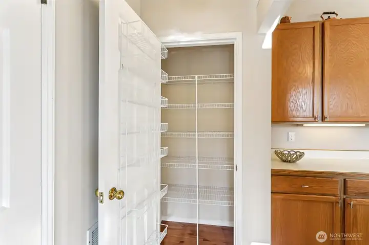 Pantry just off the kitchen