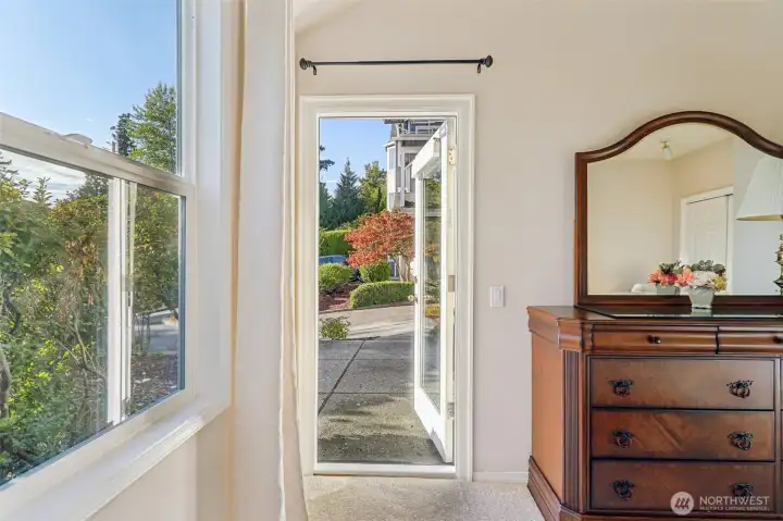 Open the door and enjoy the sweet sounds of birds or walk out to your patio!